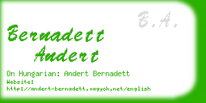 bernadett andert business card